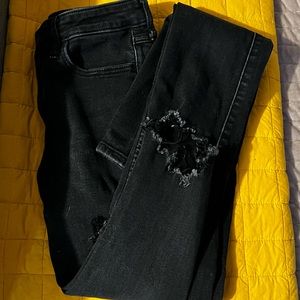 Hollister black ripped skinny jeans